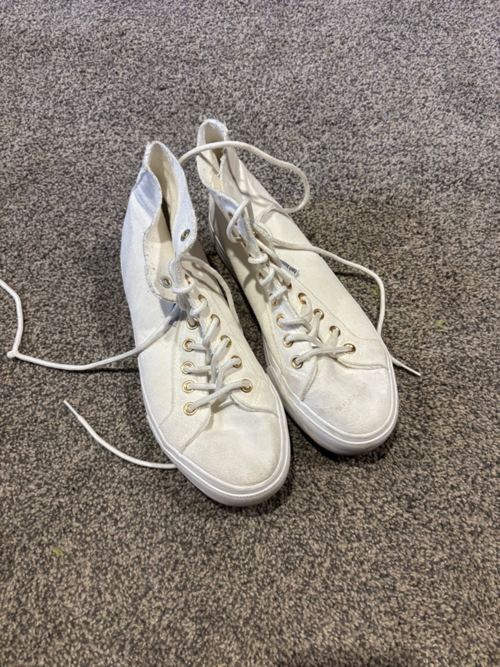 Women's White High-Top Canvas Sneakers